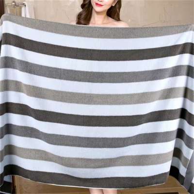 Big size stripe 100% cotton bath towel wholesale